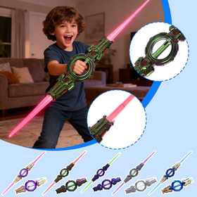 Fire Lightning Spin Sword Toy Double Edged Spin Sword Multicolor LED Light Sword 360 Rotating Sword